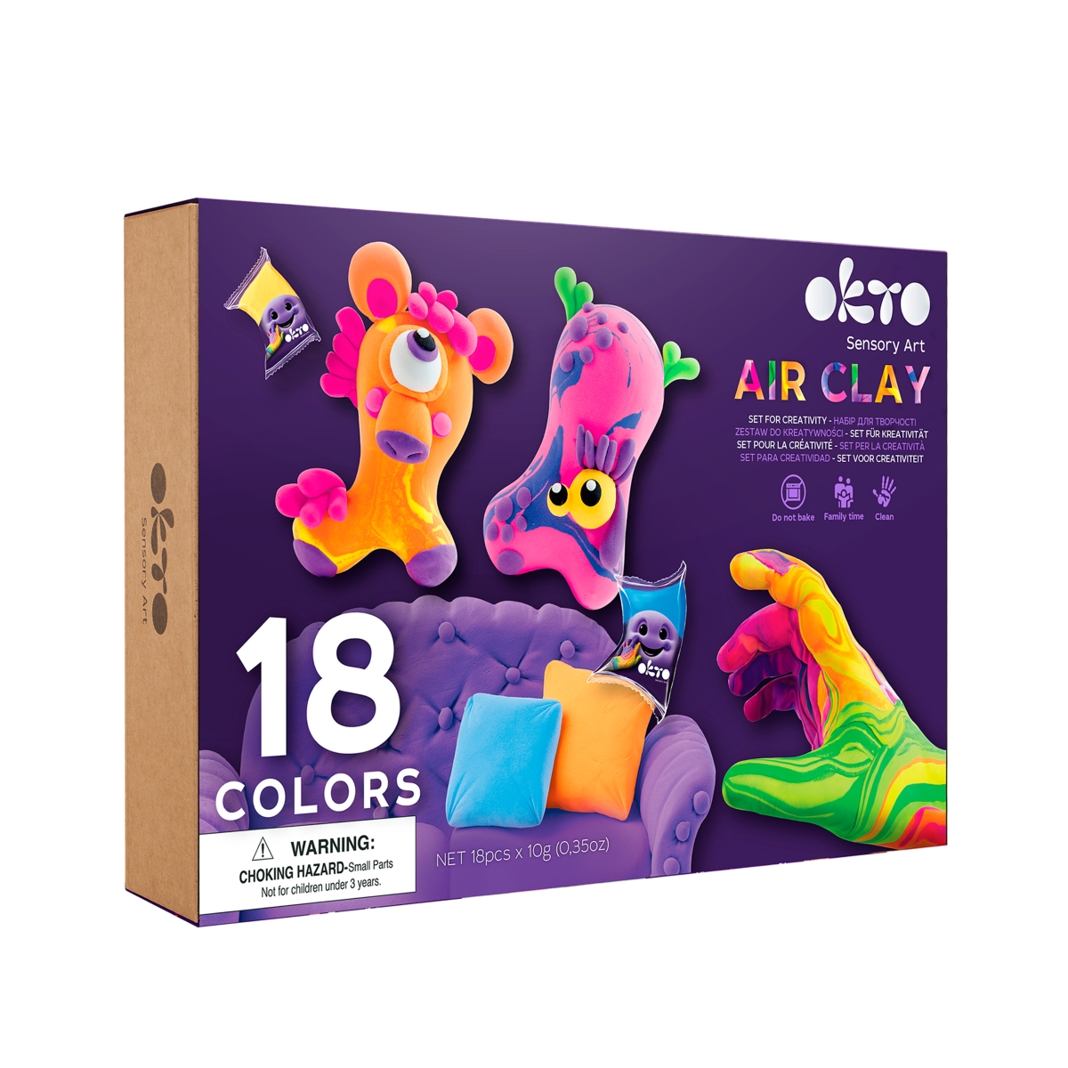 Okto Air Clay Set for Creativity &#x2013; 18 Colors