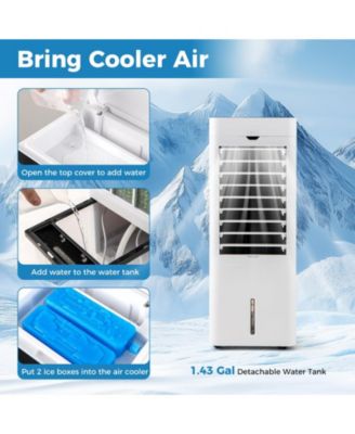 Evaporative Air Cooler and Heater with 3 Modes 3 Speeds and 2 Ice Boxes