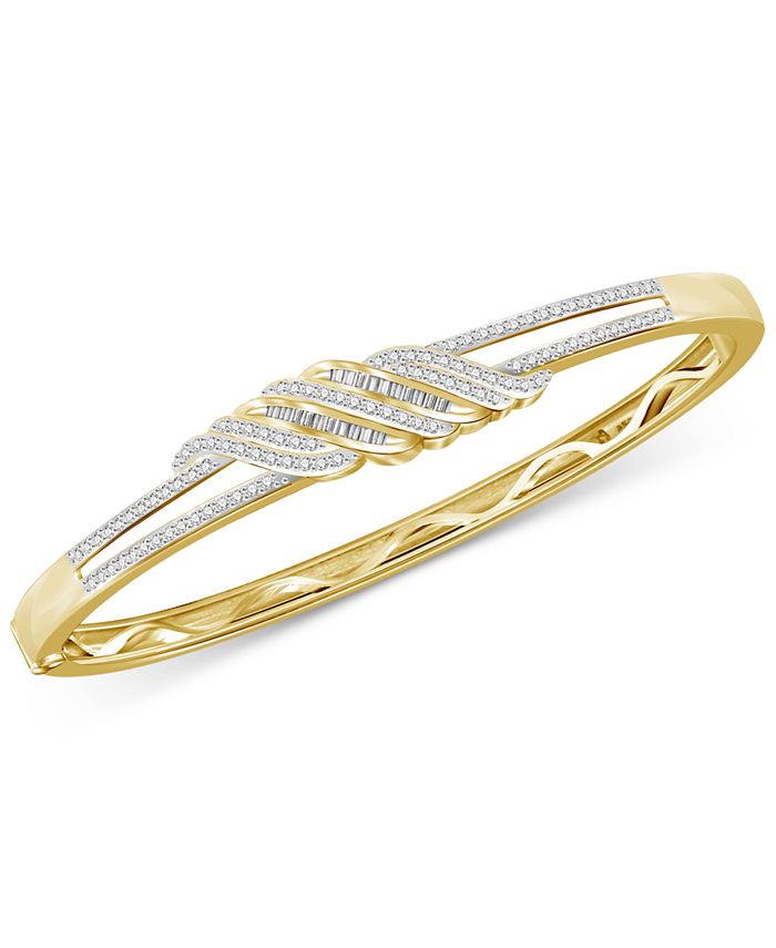 Macy's Diamond Twist Bangle Bracelet (1 ct. t.w.) in Sterling Silver