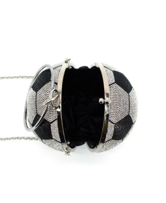 Striker Small Rhinestone Soccer Clutch Bag