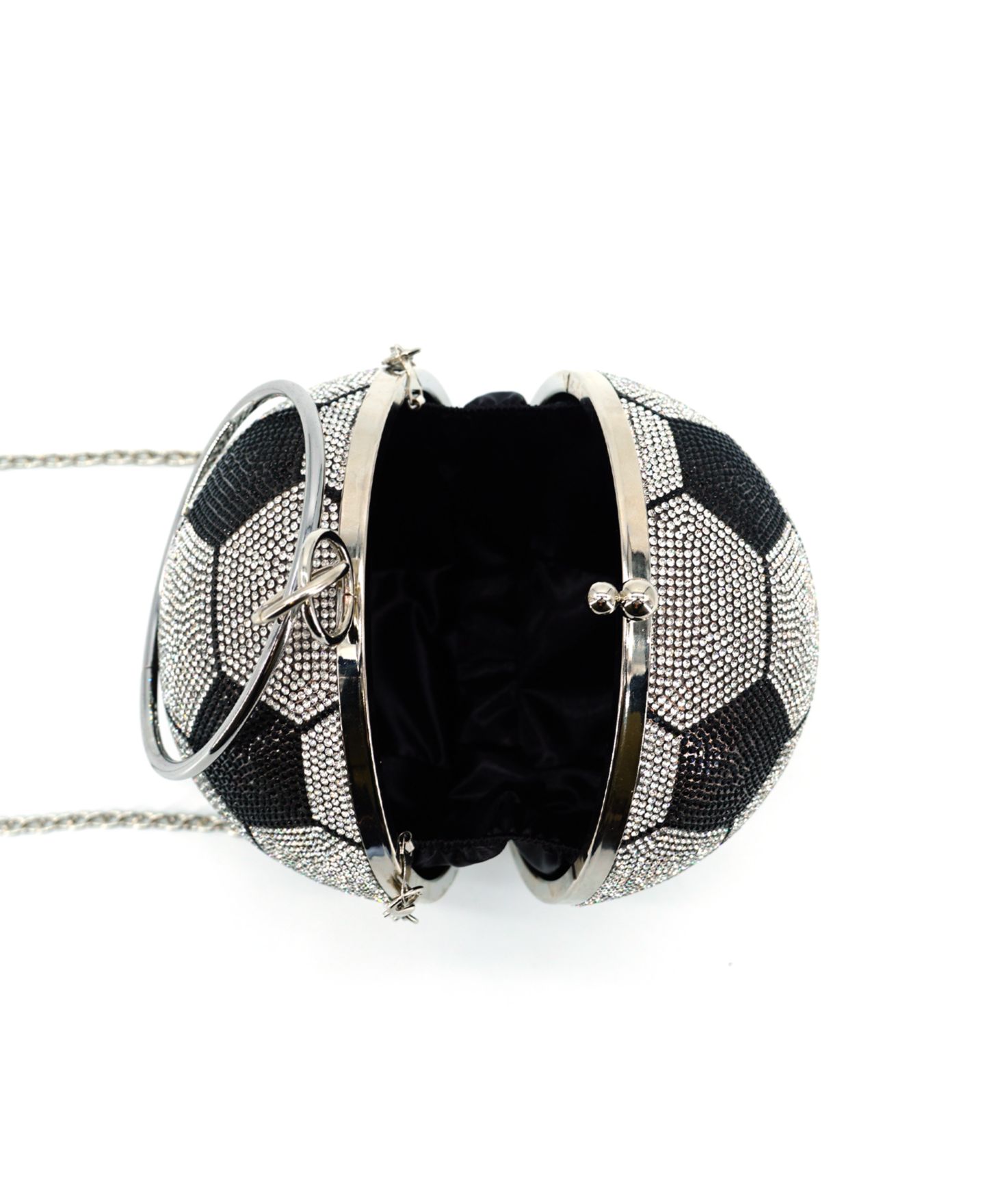 Женский клатч LIKE DREAMS Striker Small Rhinestone Soccer Clutch, цвет: Чёрный — фото 4