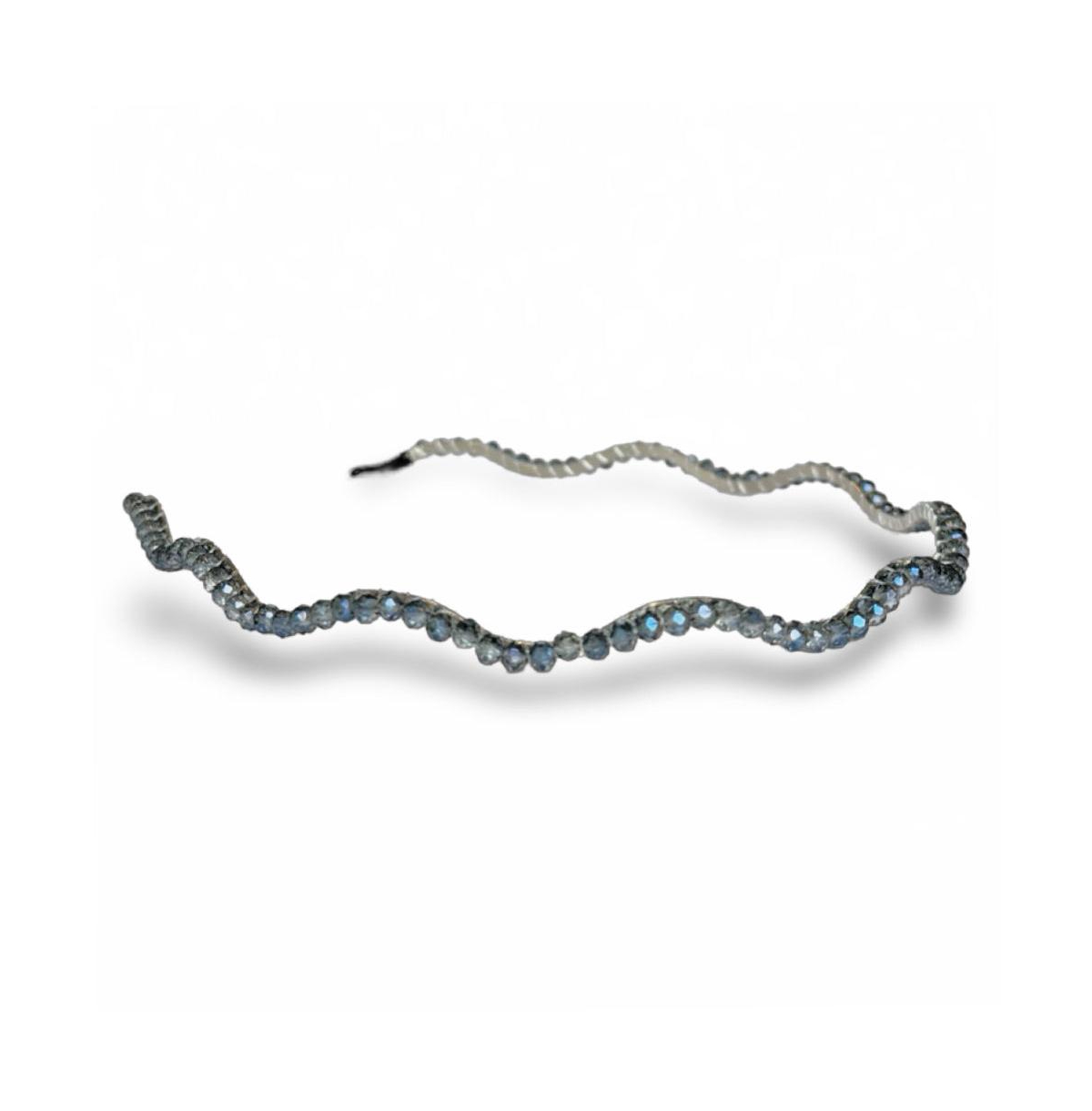 Wavy Beaded Headband - Ocean Blue - Blue