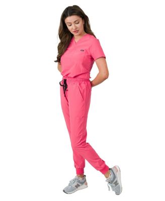 Women's 1-Pocket Top Knit Rib Cuff Jogger Pants Set