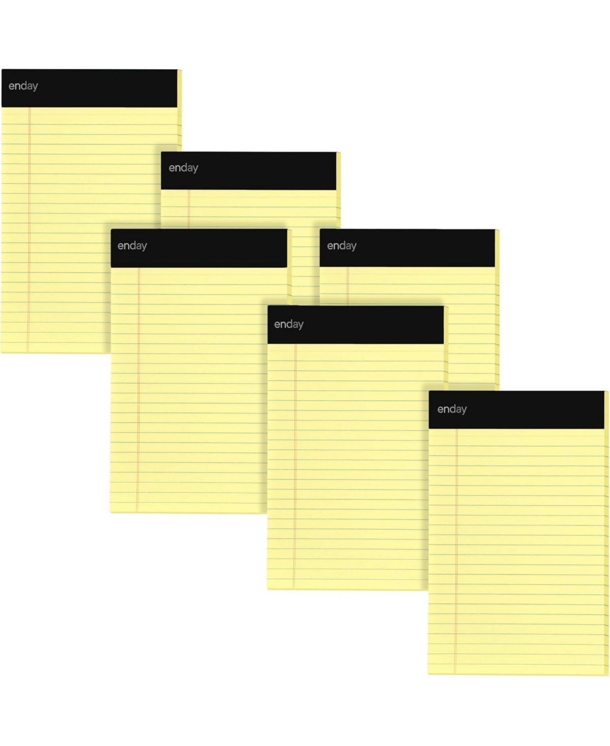 Jr. Legal pad, Small Note Pads Legal Ruled Writing Pad. Perforated Edge. 5&#x22; X 8&#x22; Canary Yellow, Universal, 50 sheets per Pad (Pack of 6) - W