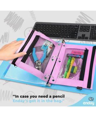 Pink Pencil Pouch For 3 Ring Binder, Zippered Binder Pencil Pouches, 3 Ring Pencil Pouch for Binder, Pencil Case for Binder, Large Pencil Bags for School, Home, and Office.