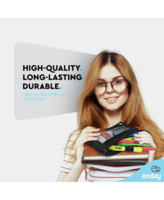 Pink Pencil Pouch For 3 Ring Binder, Zippered Binder Pencil Pouches, 3 Ring Pencil Pouch for Binder, Pencil Case for Binder, Large Pencil Bags for School, Home, and Office.