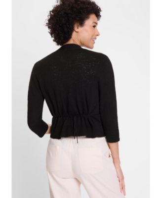 Women's Cropped Cardigan with Waist Tie