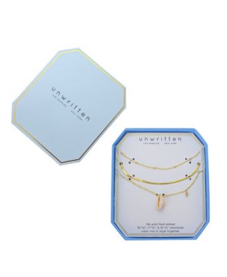 Seashell Pendant Layered Necklace Set