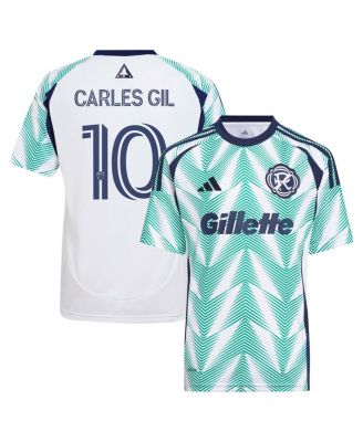 adidas - Big Boys and Girls Carles Gil White New England Revolution 2025 Eastern White Pine x Flag of New England Replica Player Jersey