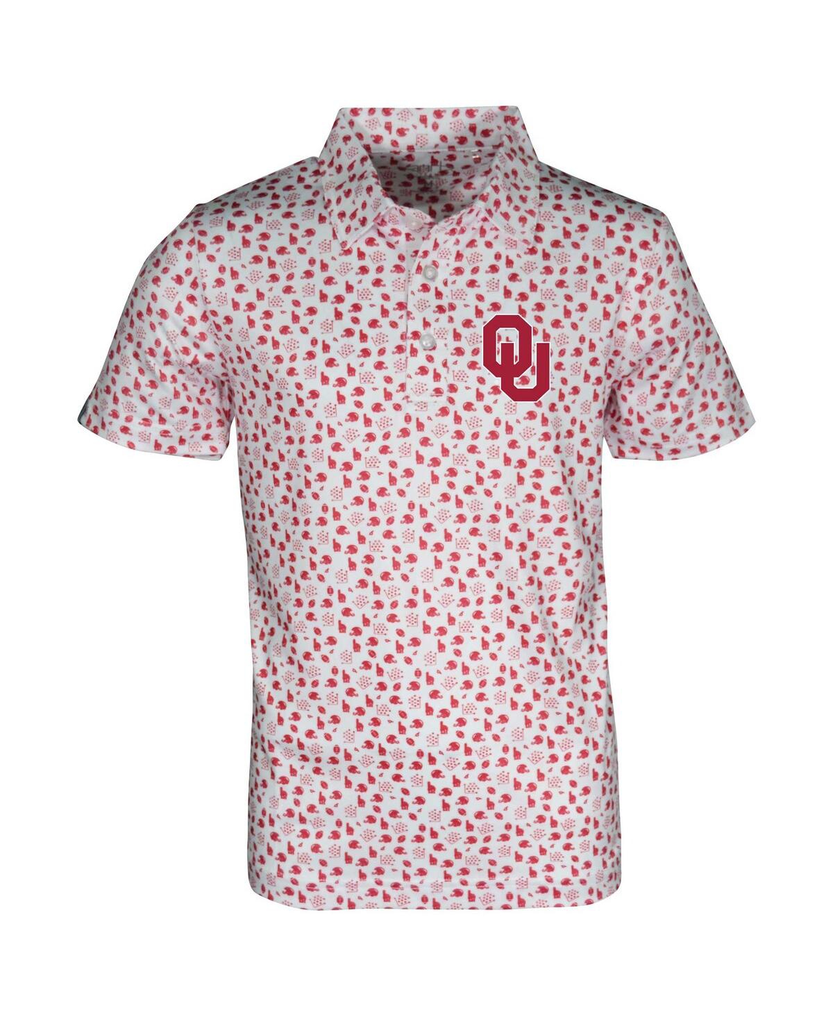Garb Toddler White Oklahoma Sooners Earnest Allover Print Polo Shirt