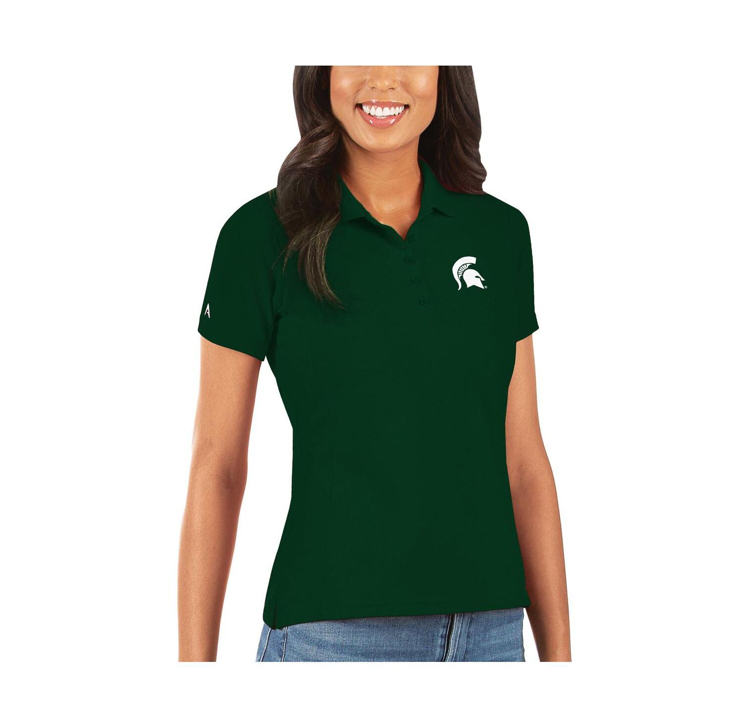Women's Green Michigan State Spartans Legacy Pique Polo Shirt