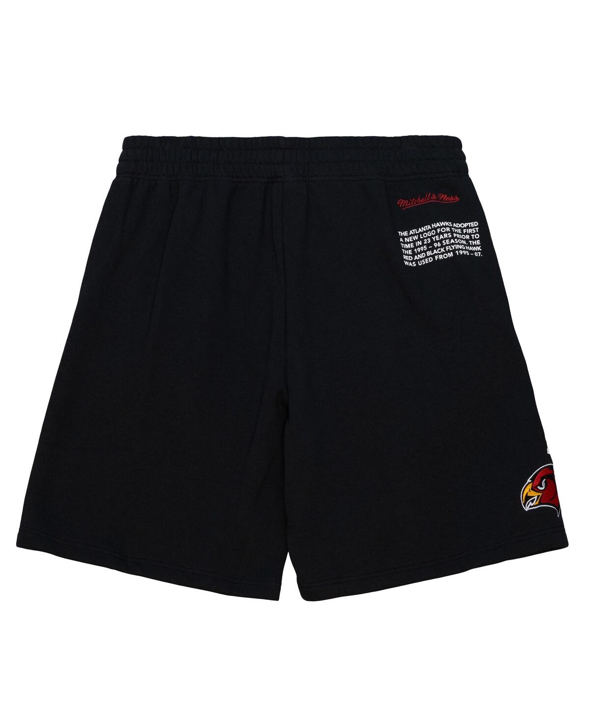 Mitchell & Ness Men's Black Atlanta Hawks Team Origins Fleece Shorts In Black