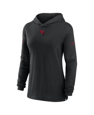 Women's Black Arizona Cardinals Sideline Performance Long Sleeve Hoodie T-Shirt