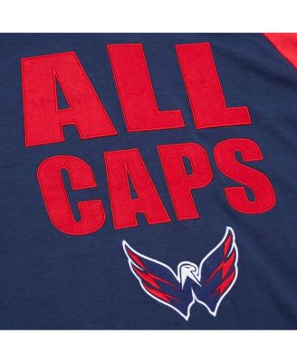 Men's Navy/Red Washington Capitals Legendary Slub Raglan Long Sleeve T-Shirt