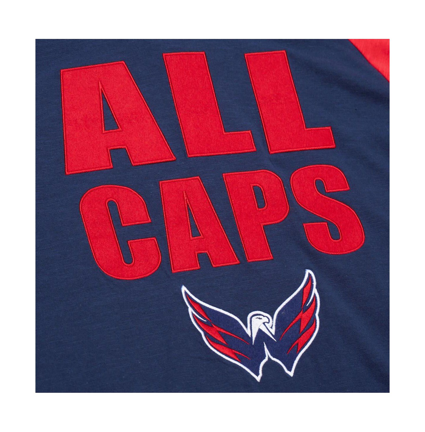 Мужская футболка Mitchell & Ness Navy/Red Washington Capitals Legendary Slub Raglan Long Sleeve — фото 3