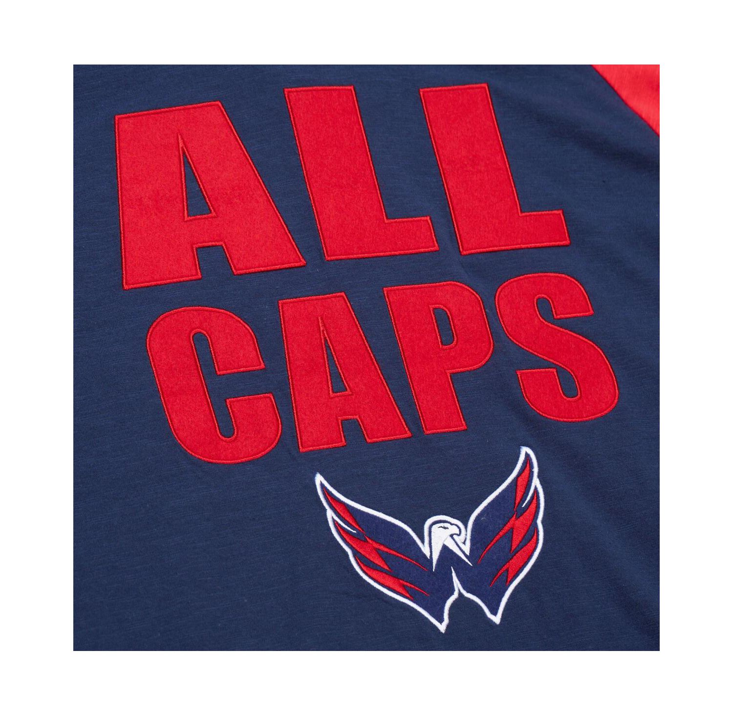 Men's Navy/Red Washington Capitals Legendary Slub Raglan Long Sleeve T-Shirt