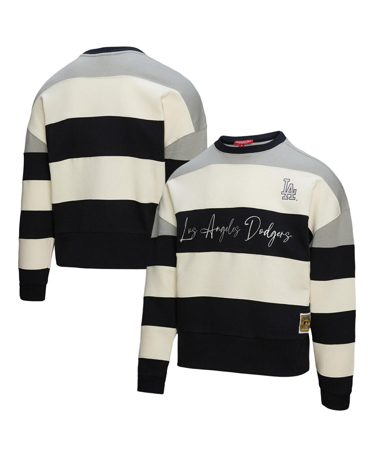 Women's Gray/Black Los Angeles Dodgers Cooperstown Collection Blocked Fleece Pullover Sweatshirt - Gray, Black
