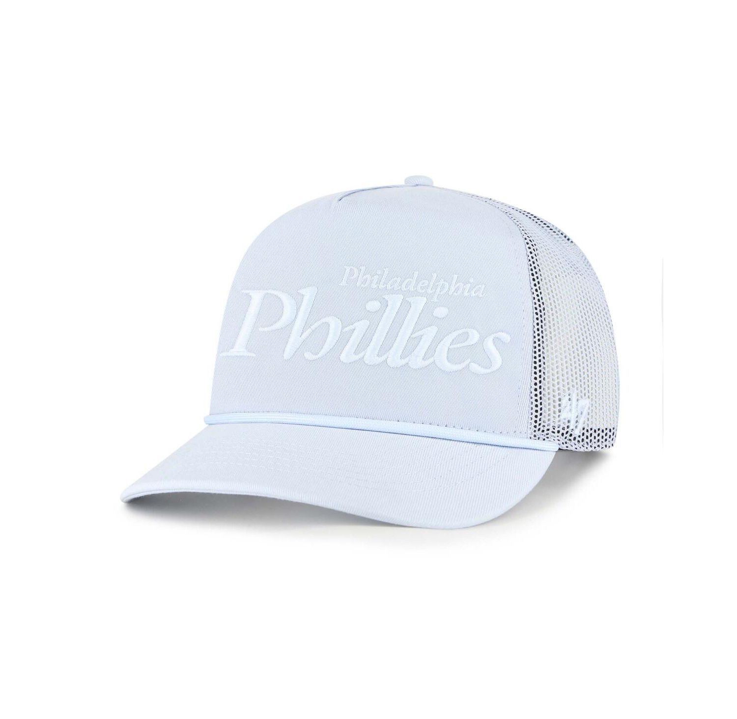 Men's Light Blue Philadelphia Phillies Foundation Script Hitch Adjustable Trucker Hat