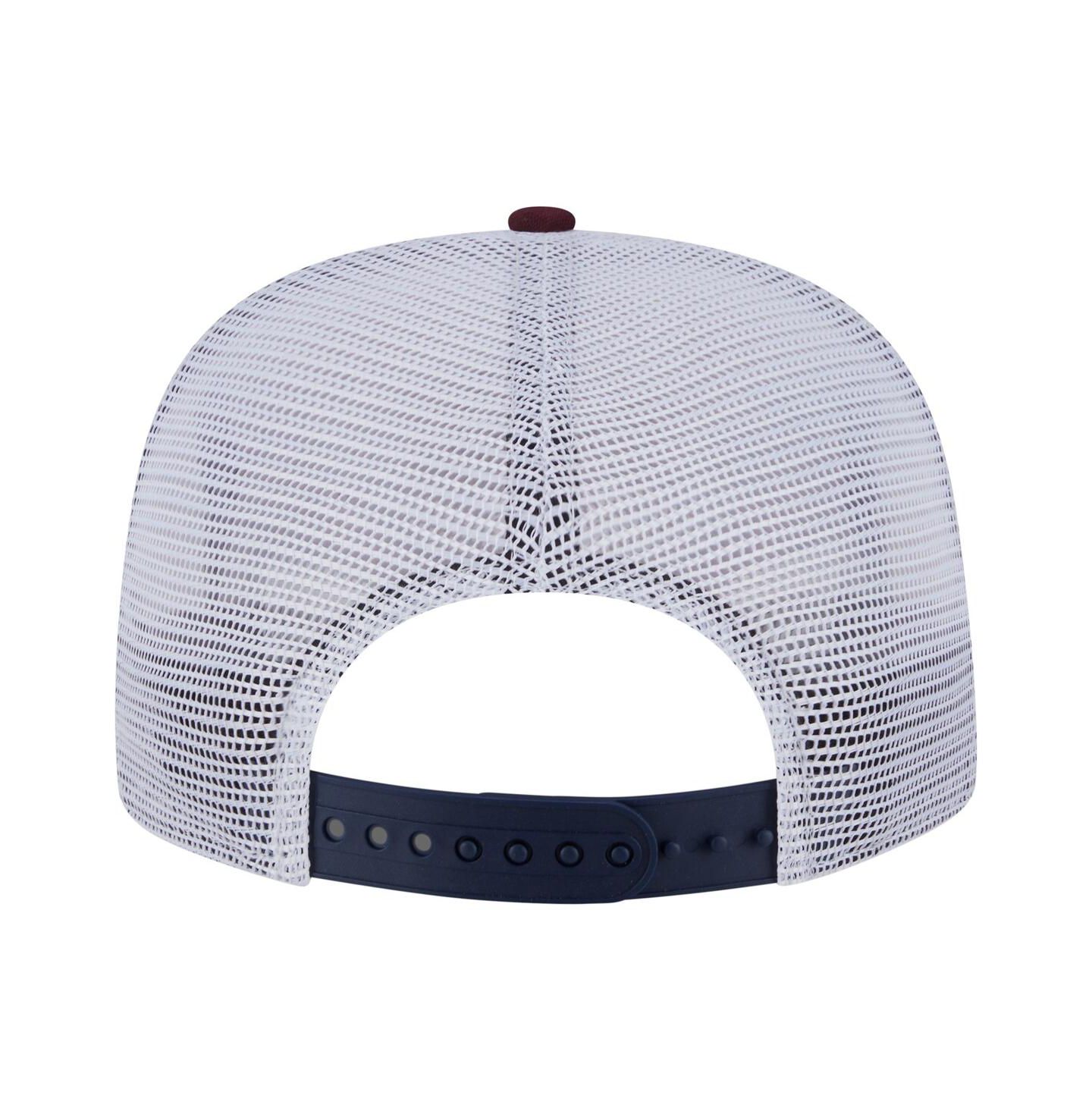 Мужская кепка New Era Navy/Red Denver Nuggets Throwback Dye Golfer Snapback Hat — фото 2