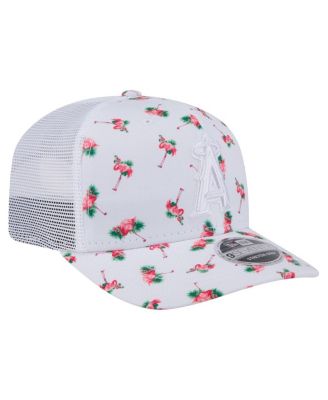 Men's White Los Angeles Angels Flamingo Mesh Back 9SEVENTY Stretch-Snap Hat