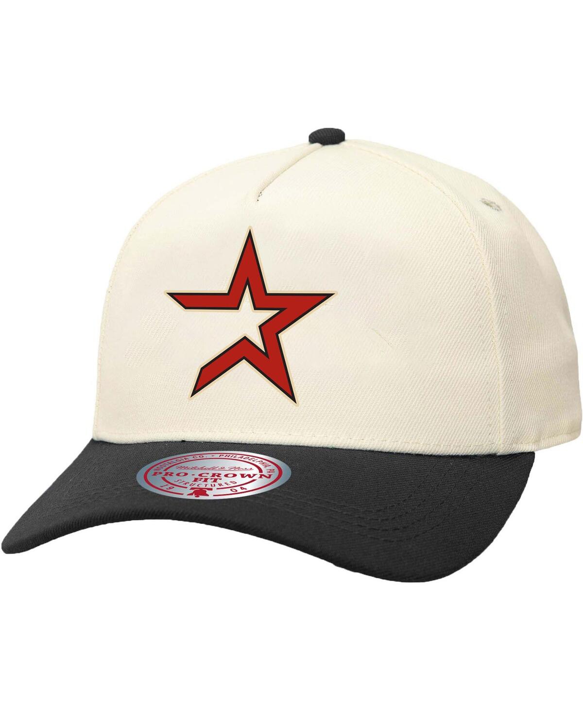 Mitchell & Ness Men's And Women's Cream Houston Astros Basic Coop Pro Adjustable Hat