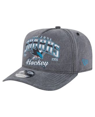 New Era - Men's Charcoal San Jose Sharks Throwback Washed A-Frame Pre-Curved 9FIFTY Snapback Hat