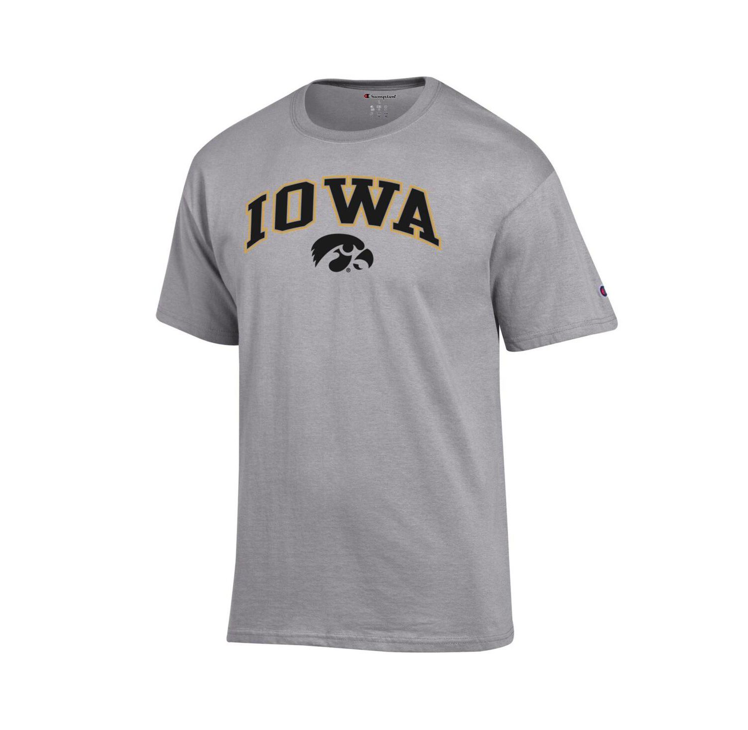 Men's Heather Gray Iowa Hawkeyes Arch Over Logo T-Shirt