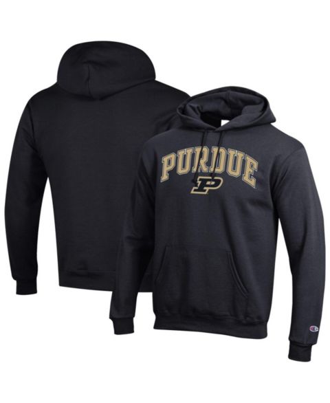 Мужское флисовое худи Champion Purdue Boilermakers с дугообразным логотипом, цвет чёрный