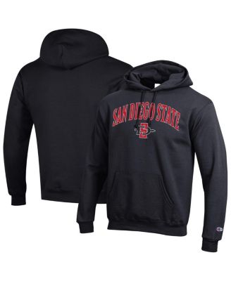 Champion - Men's Black San Diego State Aztecs Arched Logo Fleece Pullover Hoodie