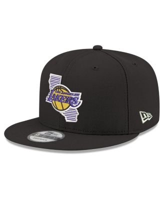 New Era - Men's Black Los Angeles Lakers State Pride 9FIFTY Snapback Hat