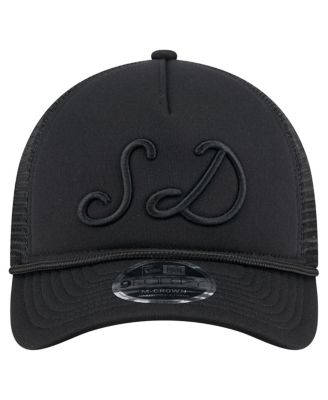 Men's Black San Diego Padres City Initial 9FORTY A-Frame M-Crown Adjustable Trucker Hat