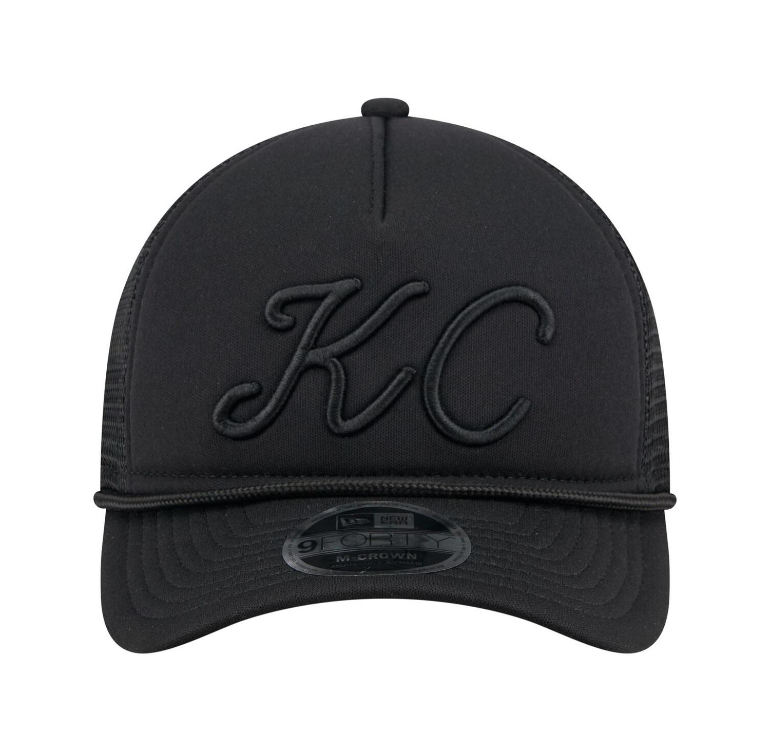 Men's Black Kansas City Royals City Initial 9FORTY A-Frame M-Crown Adjustable Trucker Hat
