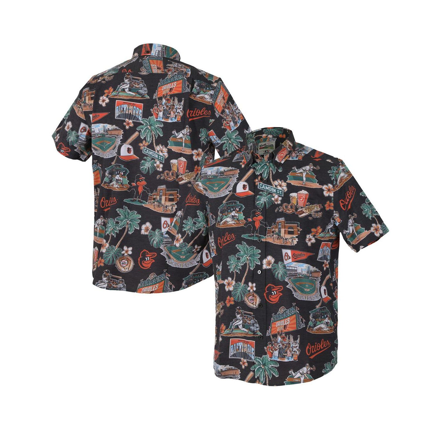 Men's Black Baltimore Orioles Scenic Tri-Blend Button-Down Shirt