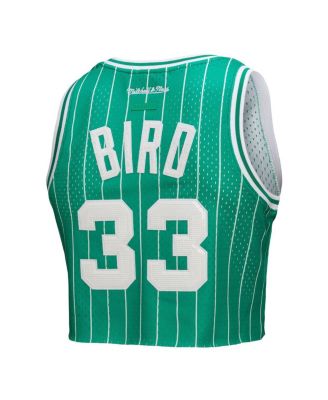 X Dannijo Women's Larry Bird Kelly Green Boston Celtics Fashion Cropped Basketball Jersey