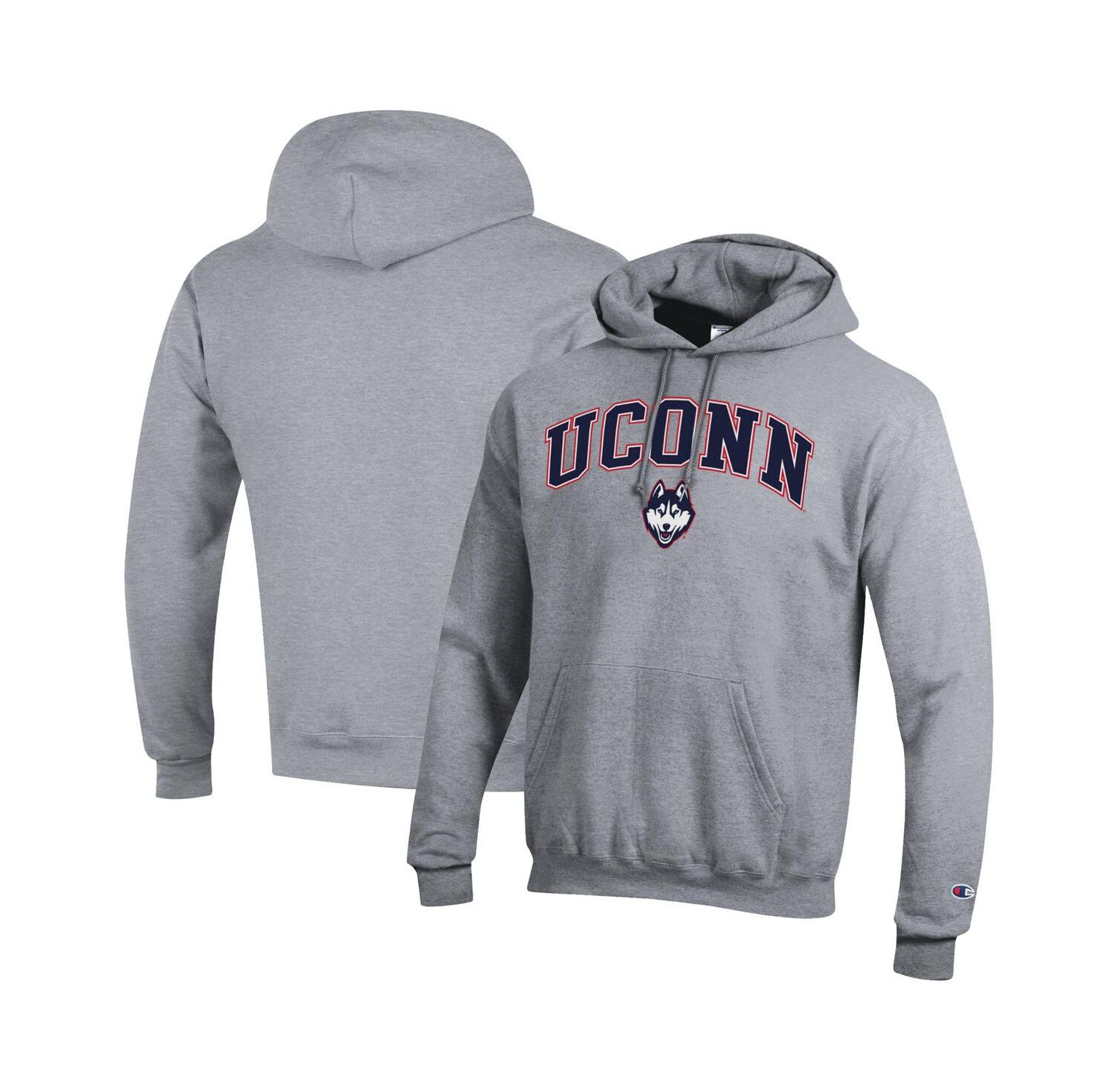 Men's Navy UConn Huskies Arched Logo Fleece Pullover Hoodie