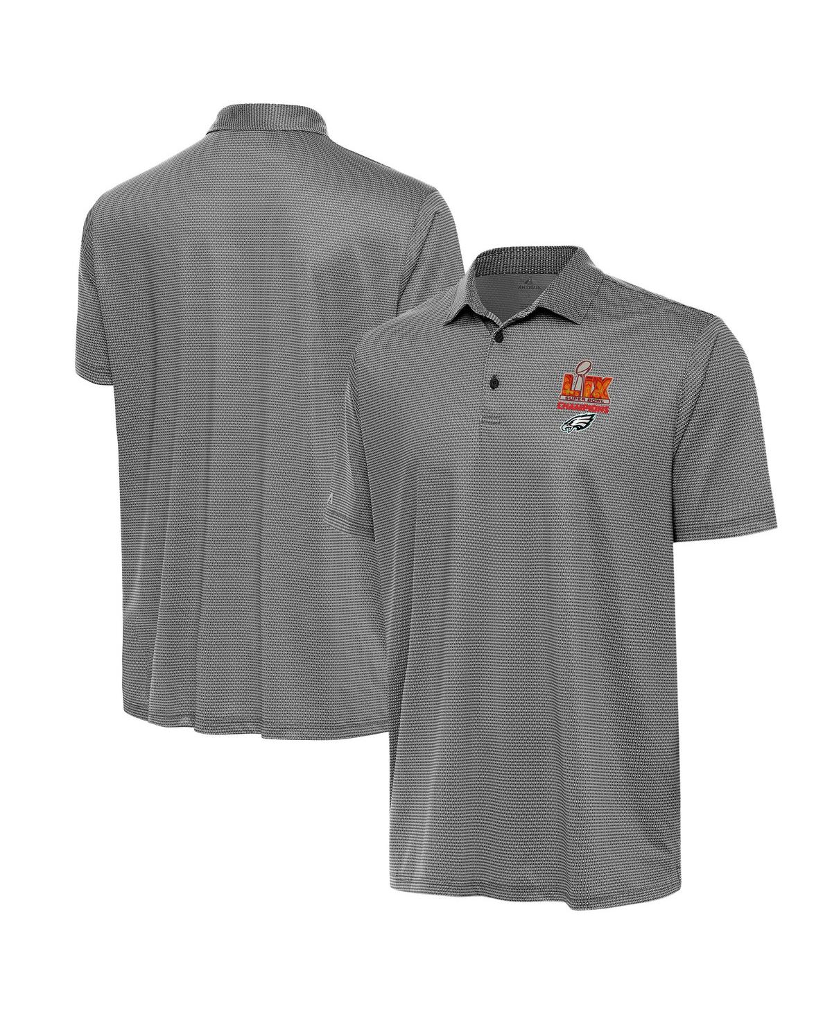 Men's White/Black Philadelphia Eagles Super Bowl Lix Champions Rings Polo Shirt - White, Black