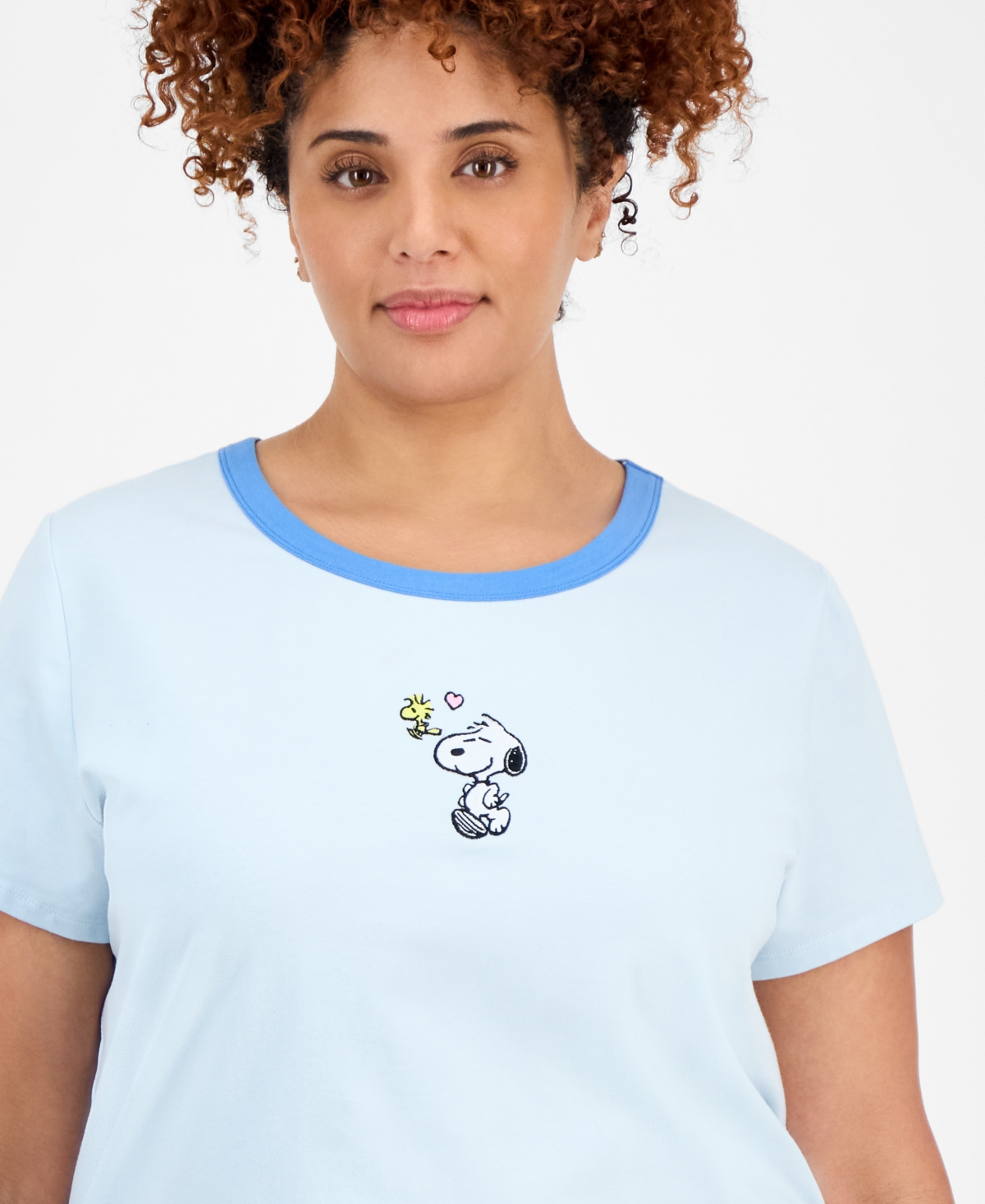 Love Tribe Trendy Plus Size Snoopy-graphic Baby T-shirt In Blue