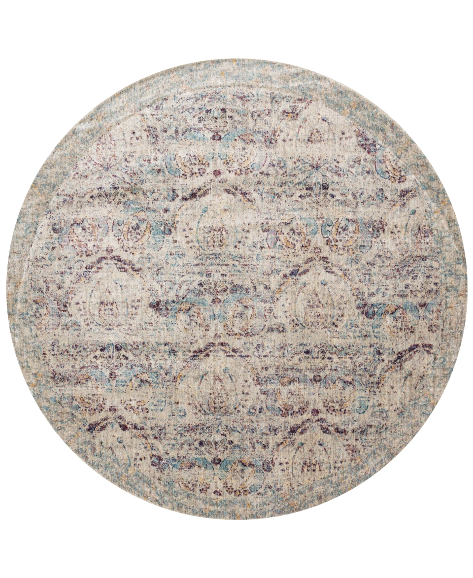 Loloi Anastasia AF 05 Silver/Plum 96 Round Rug   Rugs