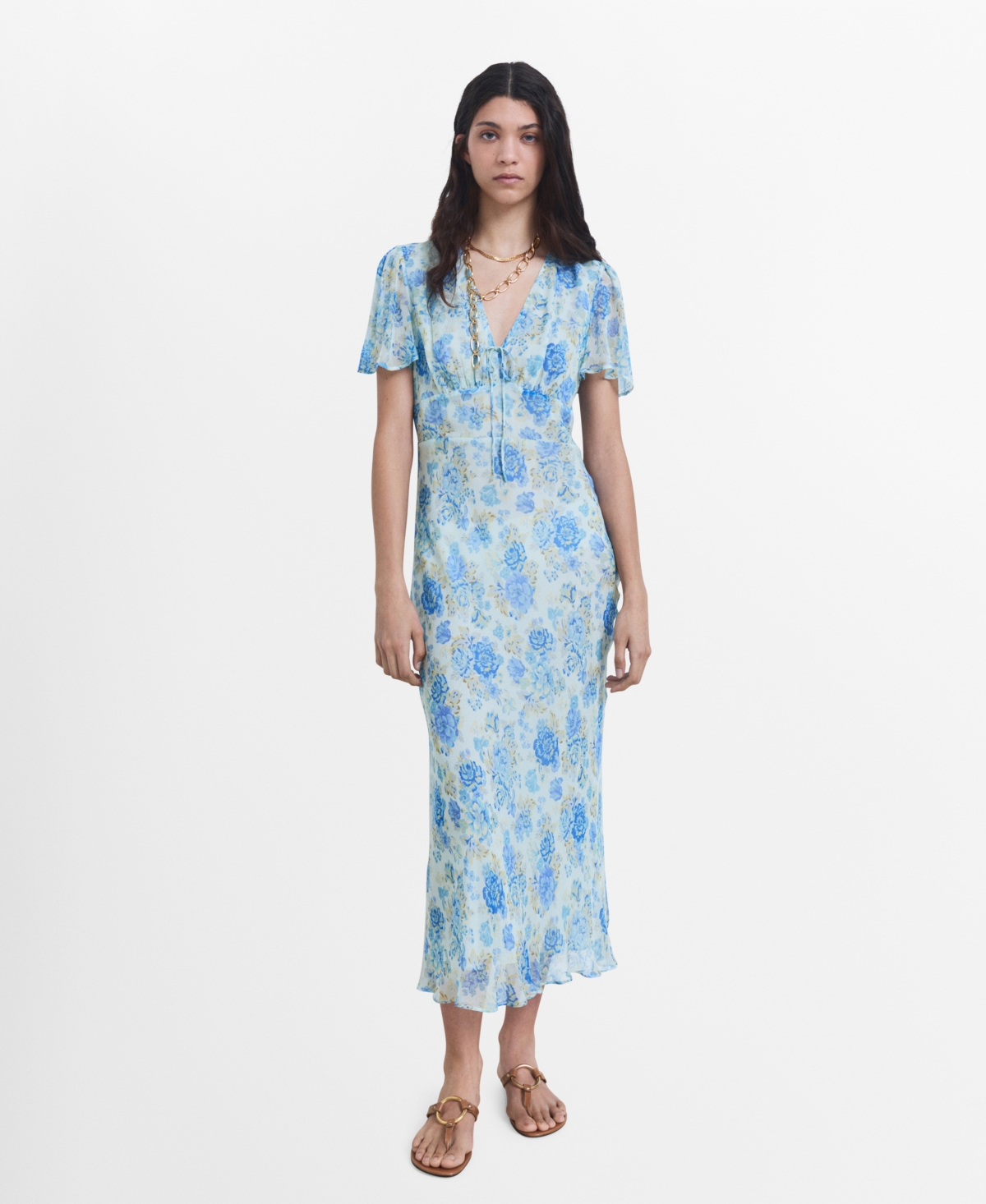 Shop Mango Women's Short Sleeves Floral Dress