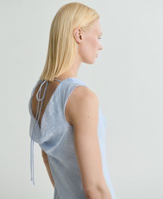 Women's Draped Neck Midi Dress