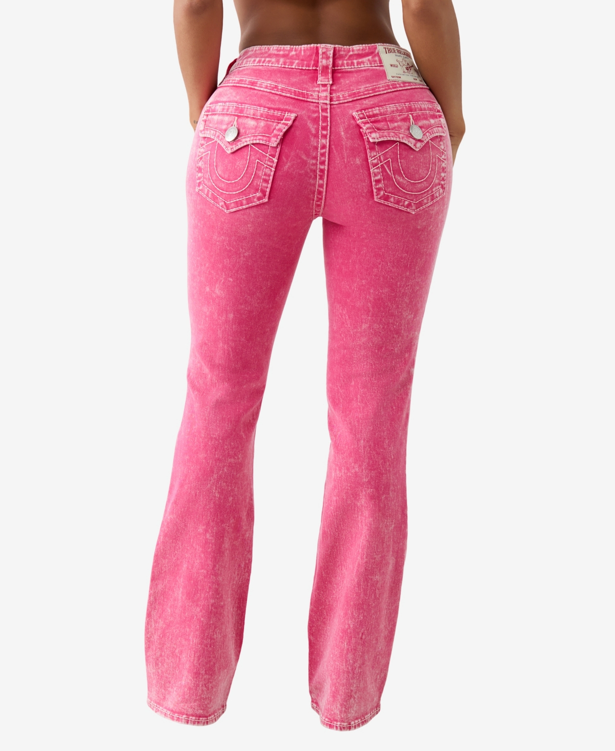 TRUE RELIGION WOMEN'S BECCA BIG T BOOTCUT FLAP JEANS 