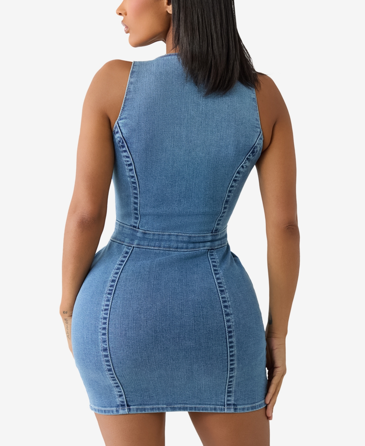 TRUE RELIGION WOMEN'S SCOOP NECK DENIM DRESS 