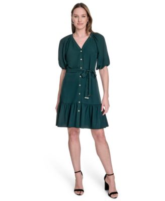 Tommy Hilfiger - Women's Puff-Sleeve Fit & Flare Dress