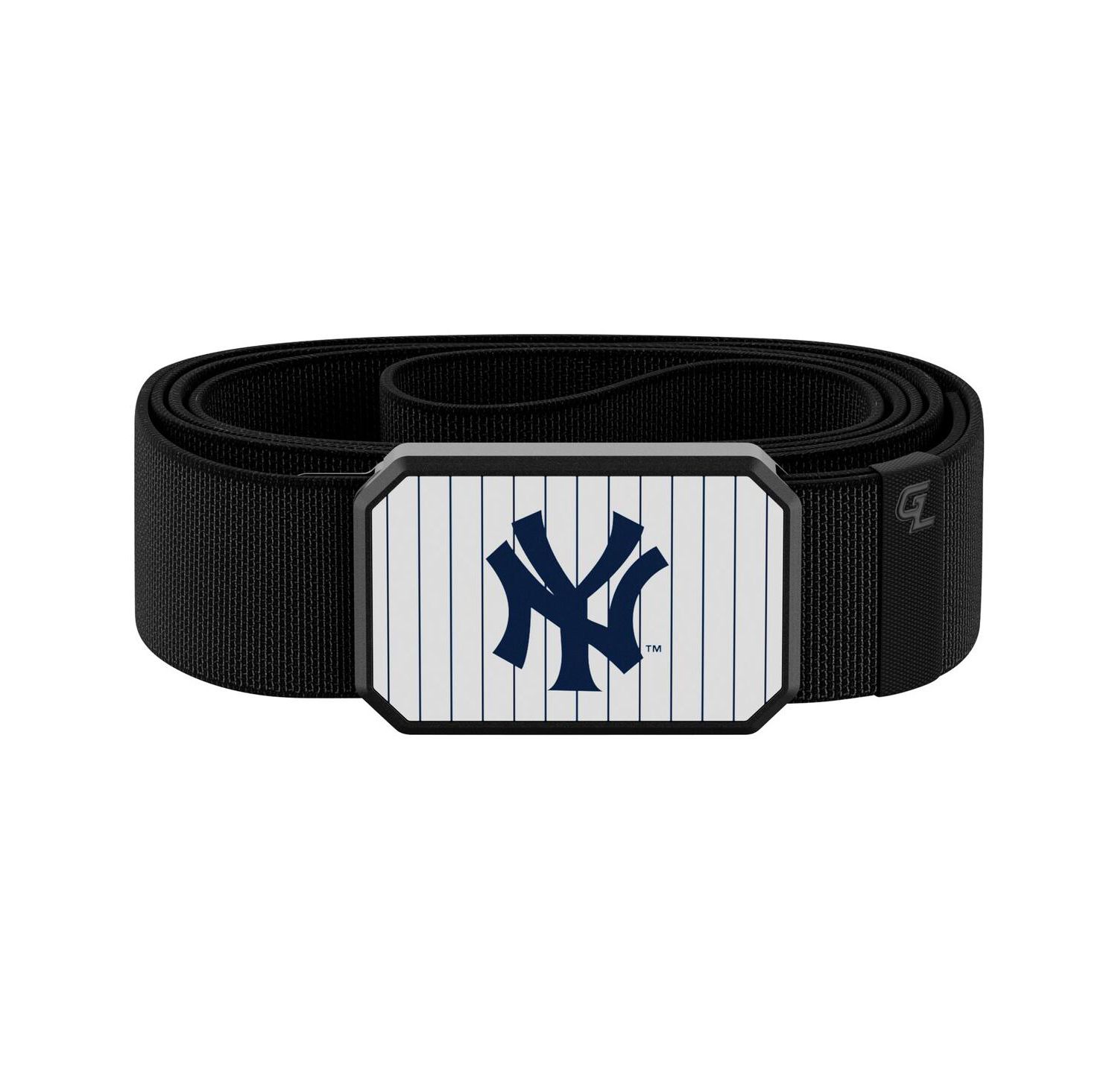 Black New York Yankees Belt with Team Color Buckle Belt