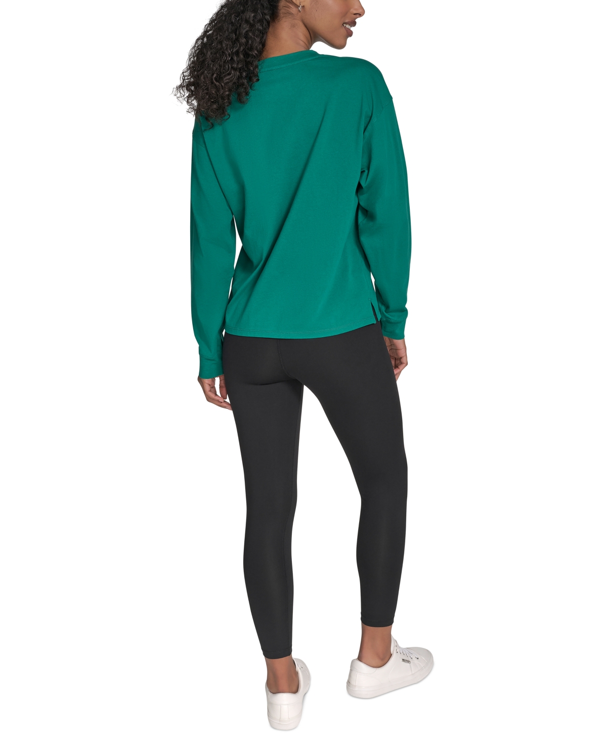 Calvin Klein Performance Women's Long-sleeve Crewneck T-shirt In Green