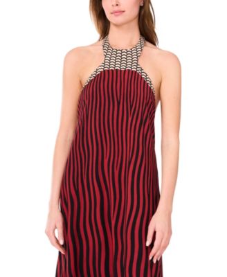 Women's Sleeveless Halter Chiffon Maxi Dress