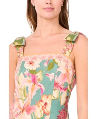 Women's Sleeveless Square-Neck Fit & Flare Dress