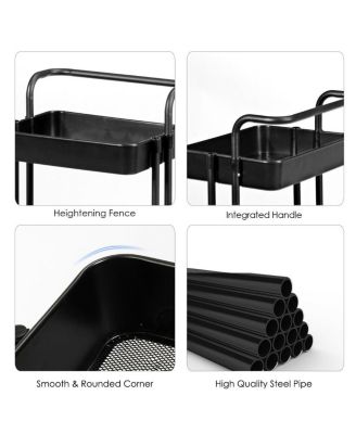 3-Tier Rolling Utility Storage Cart with Casters
