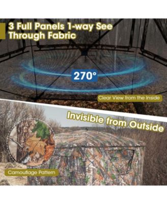 2-3 Person Hunting Blind Portable Pop Up Ground Tent with Carry Bag and Storage Pocket