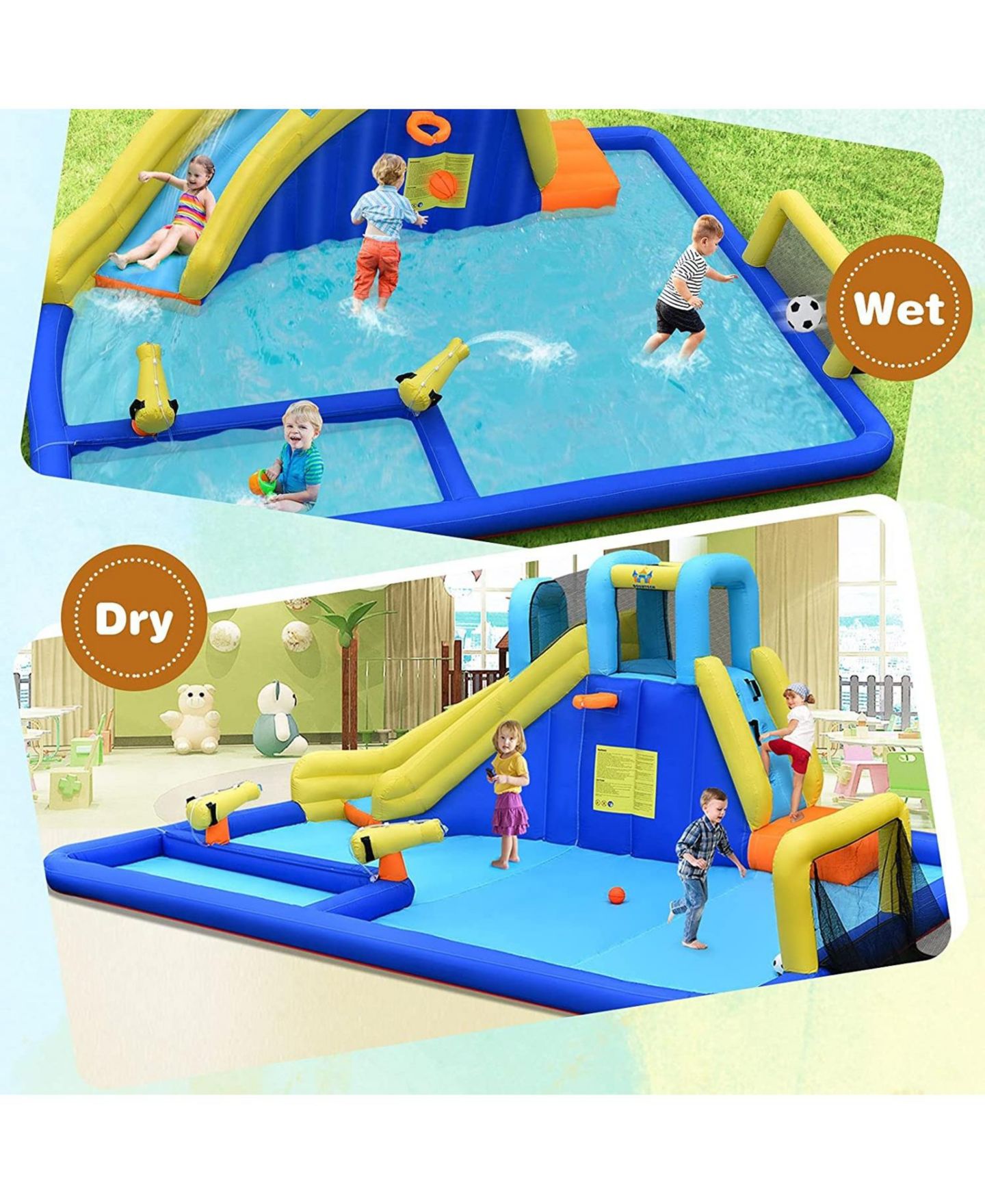 Детские игрушки SUGIFT 6-in-1 Inflatable Water Slides with Blower, Up to 3 Kids, Ages 3-12 — фото 3